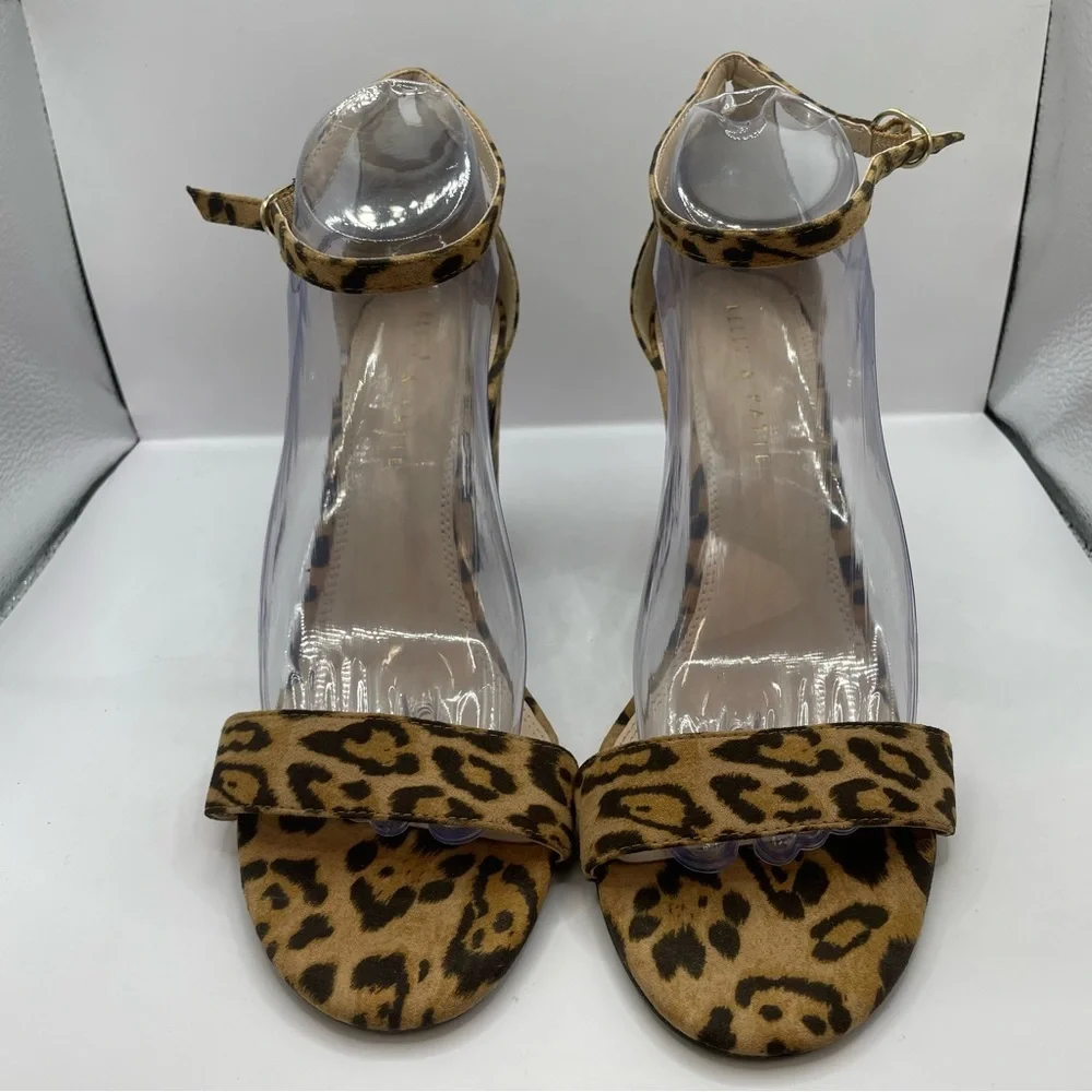 Kelly & Katie Women's Open Toe Leopard Stiletto Heels Patent size 10m - Picture 2 of 7